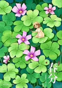 原创春日插画：酢浆草的观察日记_画插画的胖喵__插画师作品_涂鸦王国gracg.com