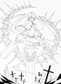 K018ENUBFOXIW手绘插画线稿