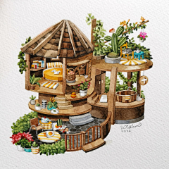 /ty尛噺采集到插画/建筑