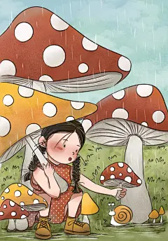 双马尾女孩的节气冒险 雨水|霜降|立春_米拉来了__插画师作品_涂鸦王国gracg.com