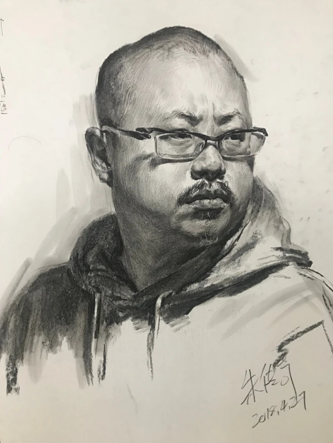 传奇绘画课堂 全民写生传奇绘画课堂回顾： 第二二四集 男中年素描头像步骤详细解析、范画、部分细节图 图片素描速写 综合绘图 图片 
