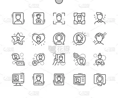 细的,极简构图,男人,计算机图标,头像,蜘蛛网,完美,格子,成一排,井