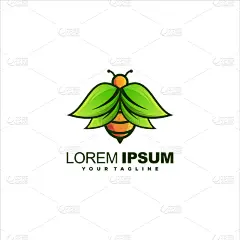 awesome bee leaf logo design