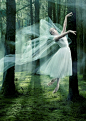  ♫♪ Dancer ♪♫ Lady in white dace in the green forest grace