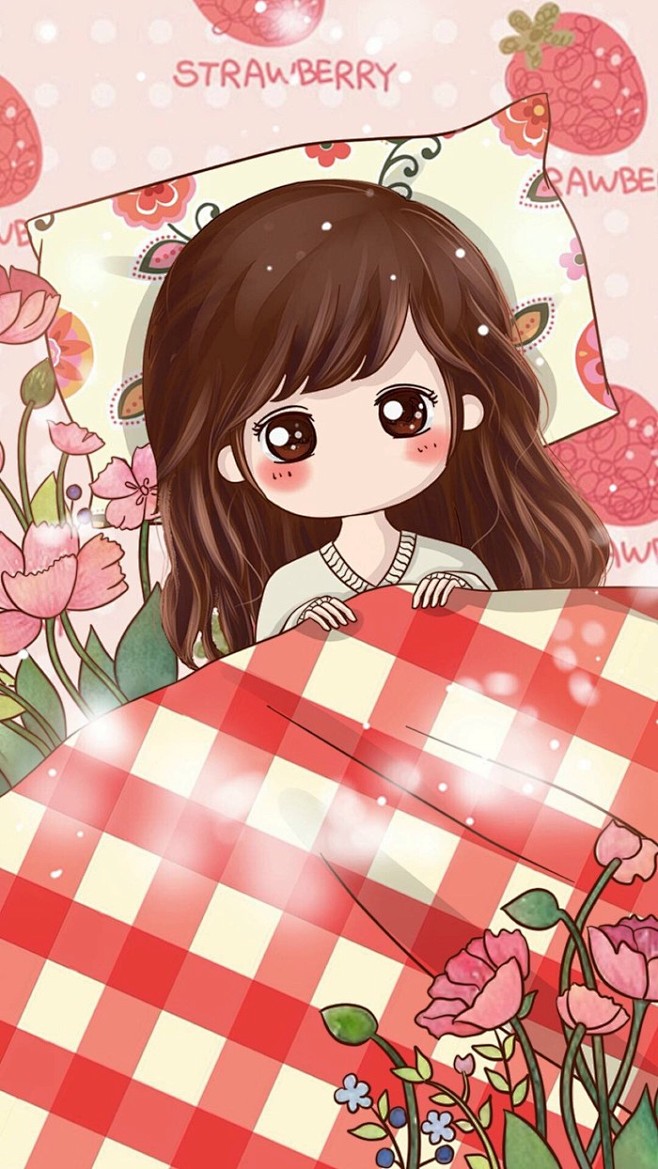 可爱的小薇头像美图女生壁纸锁屏萌萌图插画