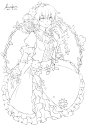 超好看的日系插画动漫人物高清线稿，临摹…材资料 (265)