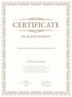 简约优雅竖版证书