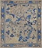 Chinese Rug Antique Oriental Carpet Portraying Zodiac (Chinese Zodiac-Year of The Crane,Rabbit,ect...)