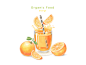 果汁饮料 鲜橙汁 淡彩手绘 水彩插画PSD