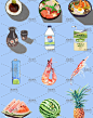 手绘日本日式水彩森系日料菜单插画手帐小元素设计矢量PNG素材图