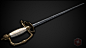 Court sword, Dmitriy Shchukin : This model, which I made for Action / RTS / RPG Wind Rose - a game in the style of steampunk and real events on the theme of 17-18 century. 
Game website - https://fieriagold.com 
Triscount - 4918
One 4k texture set.