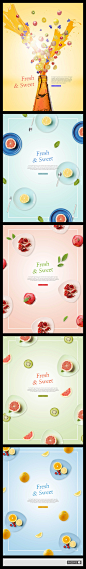  果汁饮料甜品创意合成海报