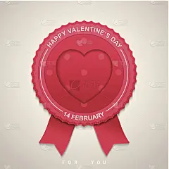 情人节的圆形标签