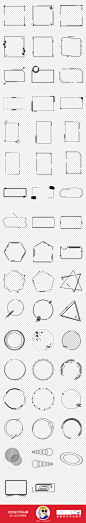 50款现代几何科技边框圆环背景PNG素材