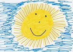 太阳, 儿童绘画, 图像, 绘图, 漆, 儿童图片, 幼儿园, 毡尖笔