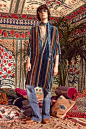 #Fashion Detail#Spring 2017 menswear Roberto Cavalli.本季度的设计灵感来自摇滚与夏日旅行，印第安花纹图案织锦、刺绣束腰外衣、拼接丹宁、流苏皮革外套···多种森系元素运用在这一系列里，即使是男装也深深征服了不少少女心。 
