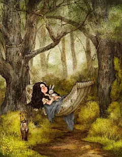 【早安の插画】来自插画师Aeppol的一组童话风格的插画作品。它在传递一种倍感温馨的生活态度，愿你永如画中之人恬淡心安#设计秀# ​​​​