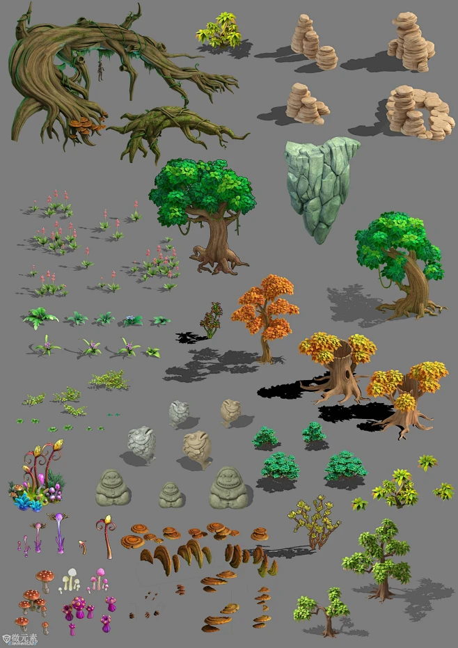 一套Q版的【桃花源记】场景模型分享给大家（已转百度网盘）-3D模型-微元素Element3ds - Powered by Discuz!