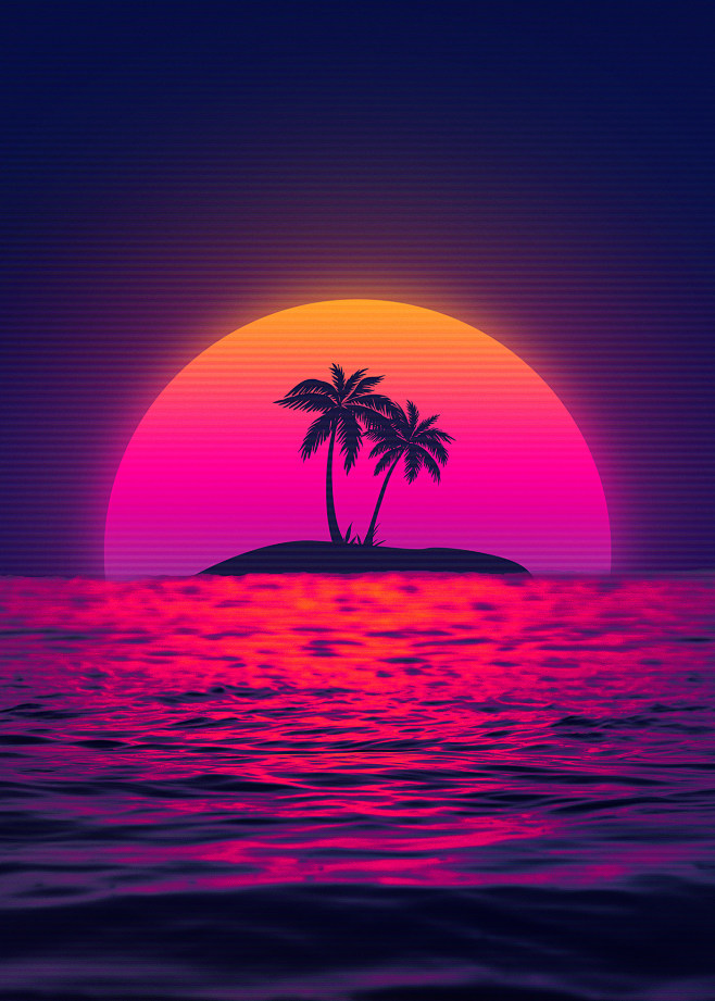 80s beach Cyberpunk ...