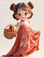 Midjourney 学习 拿果子女孩2 - 小红书