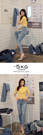 -5KG JEANS vol.80 by 츄(chuu) : ★200만장 돌파! 국민청바지 오.키.로.진★무릎위 트임으로 다리는 길어보여!! 슬림한 바디라인~믿고 입는 청바지! #마이너스진 #오키로진