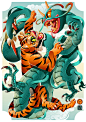 The Tiger and The Dragon : The Tiger and The Dragon are a Vector personal Project. Exploring the oriental philosophy of The Tao embodies the duality of the universe and the enlivening chi at work to balance opposing forces. Chinese mythology expresses two