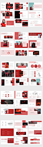 红色艺术暗色欧美风画册Keynote模板