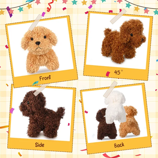 Hydren 6 Pcs Mini Puppy Stuffed Animals Small Dog Plush Bulk Puppies Stuffed Realistic Cute Dog Toys Soft Plush Adopt A Pet Stuf