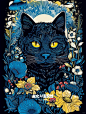 像黑猫的眼神充满探索，犀利深邃，神秘又温柔