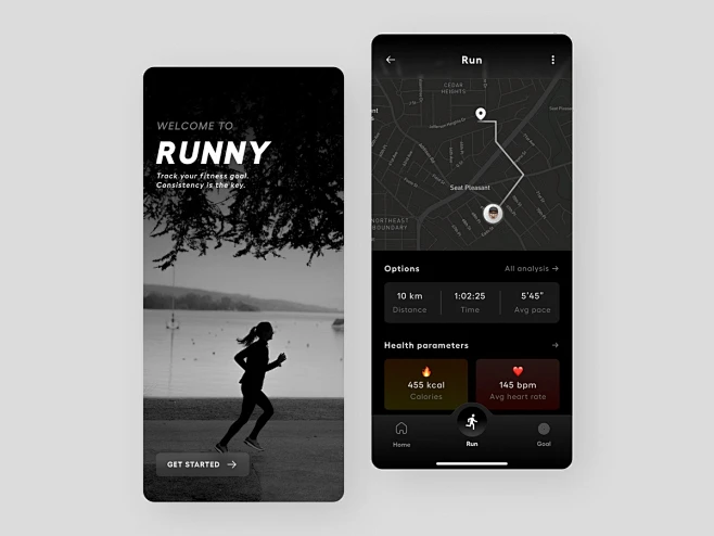 Fitness Tracking Mobile App UI UX design app app design design fitness ...