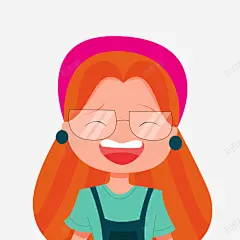 橙色头发女子表情头像矢量图 页面网页 平面电商 创意素材