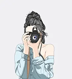 韩国小清新时尚少女人物手绘插画