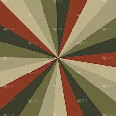 Sunburst背景矢量图案与复古调色板的漩涡径向条纹设计。古董或复古