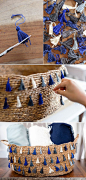 Cesta con borlas, que gran idea!: 