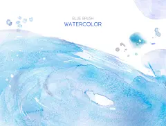 Blue Brush Watercolor 蓝色笔刷插图PSD分层素材 ti246a6406干净|设计|水滴|笔触|蓝色|水彩画|凉夏|插图|抽象|墨迹