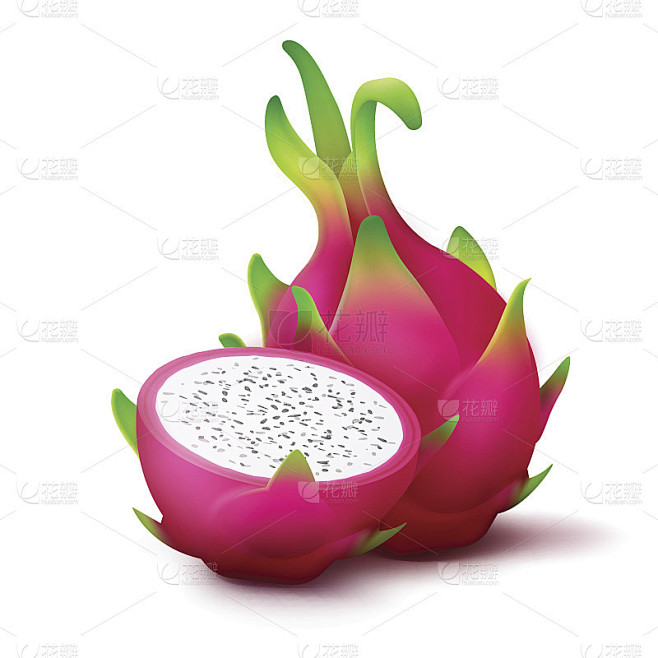 整个和切片火龙果