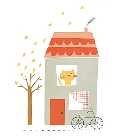 Ekaterina Trukhan 可爱的卡通插画设计欣赏 简约 猫 清新 极简主义 手绘 干净 喵星人 可爱 儿童插画 