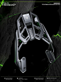 This may contain: the front and back of a motorcycle helmet with green lights on it's sides
