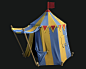PvZ: TeamSwitch Tent, Dmitrii Mukhortov : I made this tent for Plants vs Zombies: Battle for Neighborville game. It is located in the main hub and allows the player to switch teams between plants and zombies. I didn't have a strong concept for this one, s