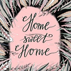 家甜蜜的家排版海报。用于乔迁之喜海报，贺卡，家庭装饰。矢量插图。