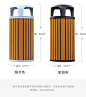 绿恩 防腐木果皮箱 景观木质垃圾桶 户外巴厘桶 高档园林铸铝桶-淘宝网