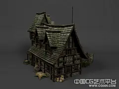 中世纪老房子青瓦