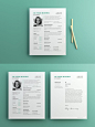 简约清新实用型简历模板 Clean Resume CV Template Free for Illustrator – 设计小咖