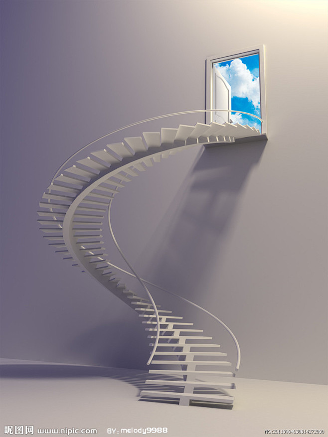 通往天空的楼梯设计图__其他_广告设计_...