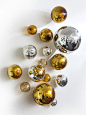 WALL SPHERES - GOLD & SILVER ~ Set of 15