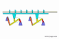 30种常见的机械设计原理动态图_机构 : 1.组合加紧结构 2.凸轮连杆组合输送薄板机构 3.热合联动 4.凸轮双摇杆机构单独运动 5.步进输送机构 6.输出构件作间歇运动 7.输出构件作间歇运动等宽凸轮间歇移动机构 8.双摇杆夹紧机构 9.不自锁推拉