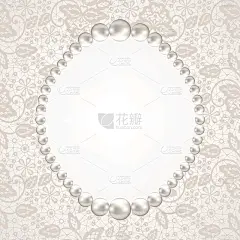 珍珠框架蕾丝背景