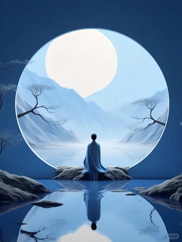 AI绘画 静坐常思自己过，闲谈莫论他人非-花瓣网
