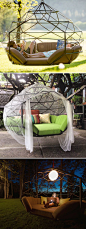 Geodesic hanging dome