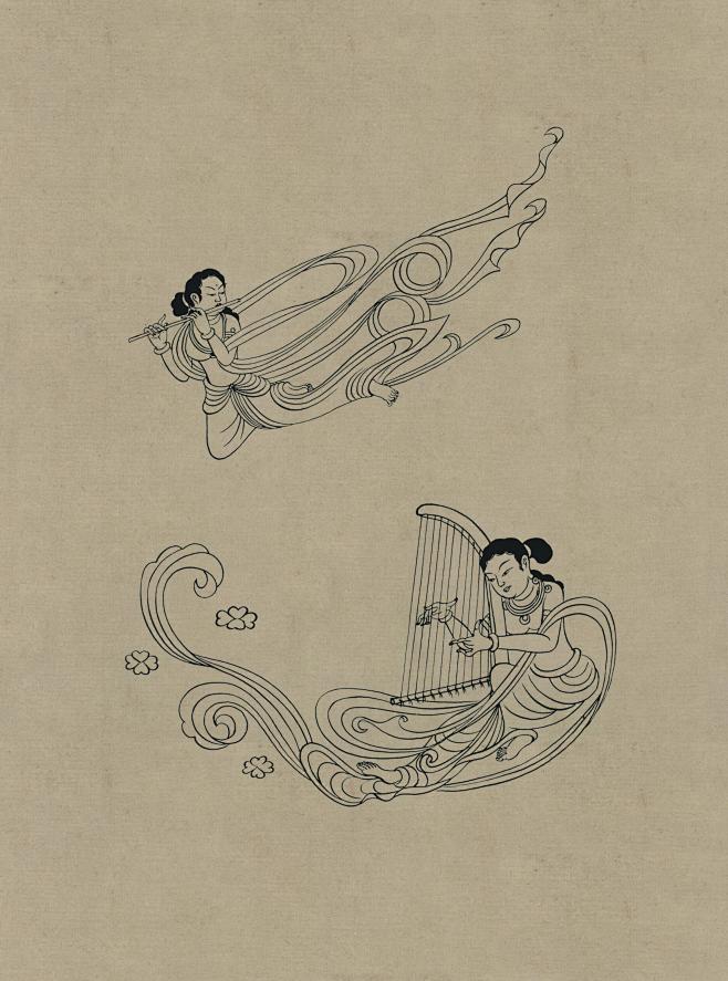 0144_佛像_敦煌莫高窟壁画线描人物稿...